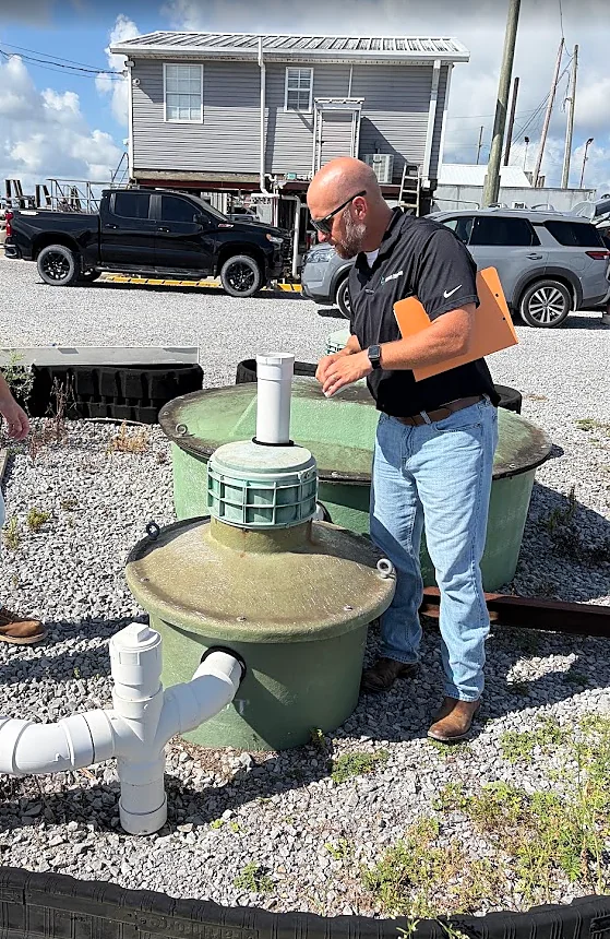 Green Marine inspecting a shoreside sanitation installation